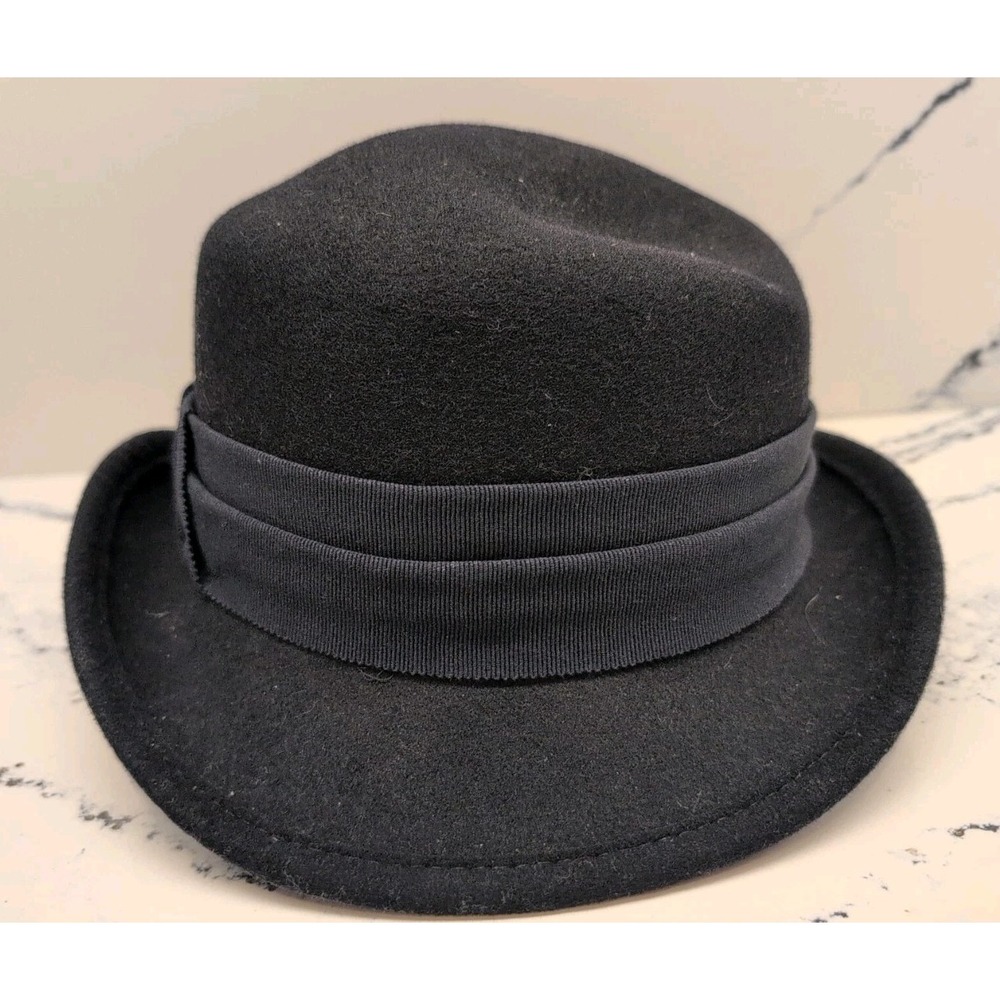 Vintage Mayser 100% Wool Dorie Size Small Black Bowler Hat - Picture 2 of 6